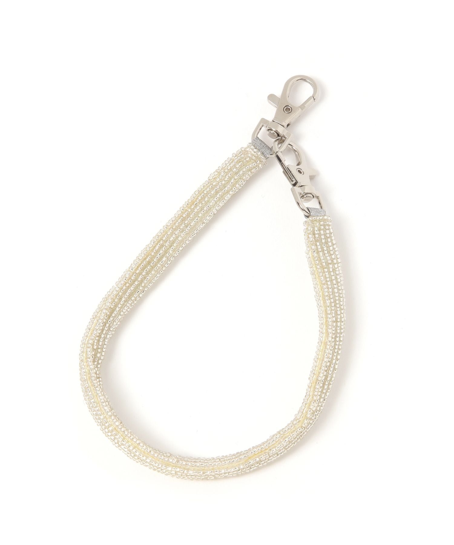 daily CLIP 【daily CLIP】ビーズハンドストラップ スタディオクリップ ファッション雑貨 チャーム・キーチェーン ブラック シルバー