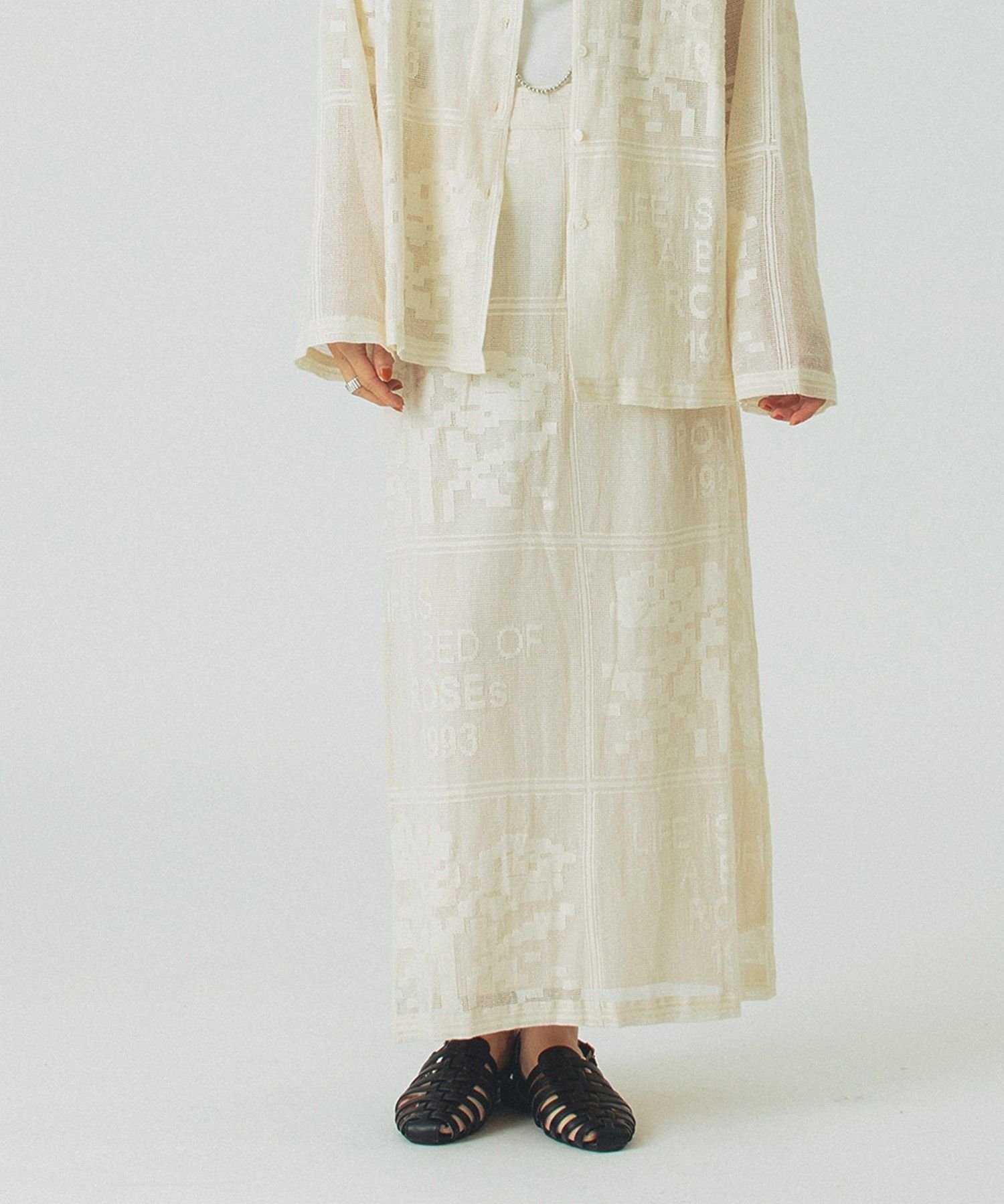 ROSE BUD ORIGINAL LACE SKIRT ローズバッド スカート その他のスカート ホワイト ブラック