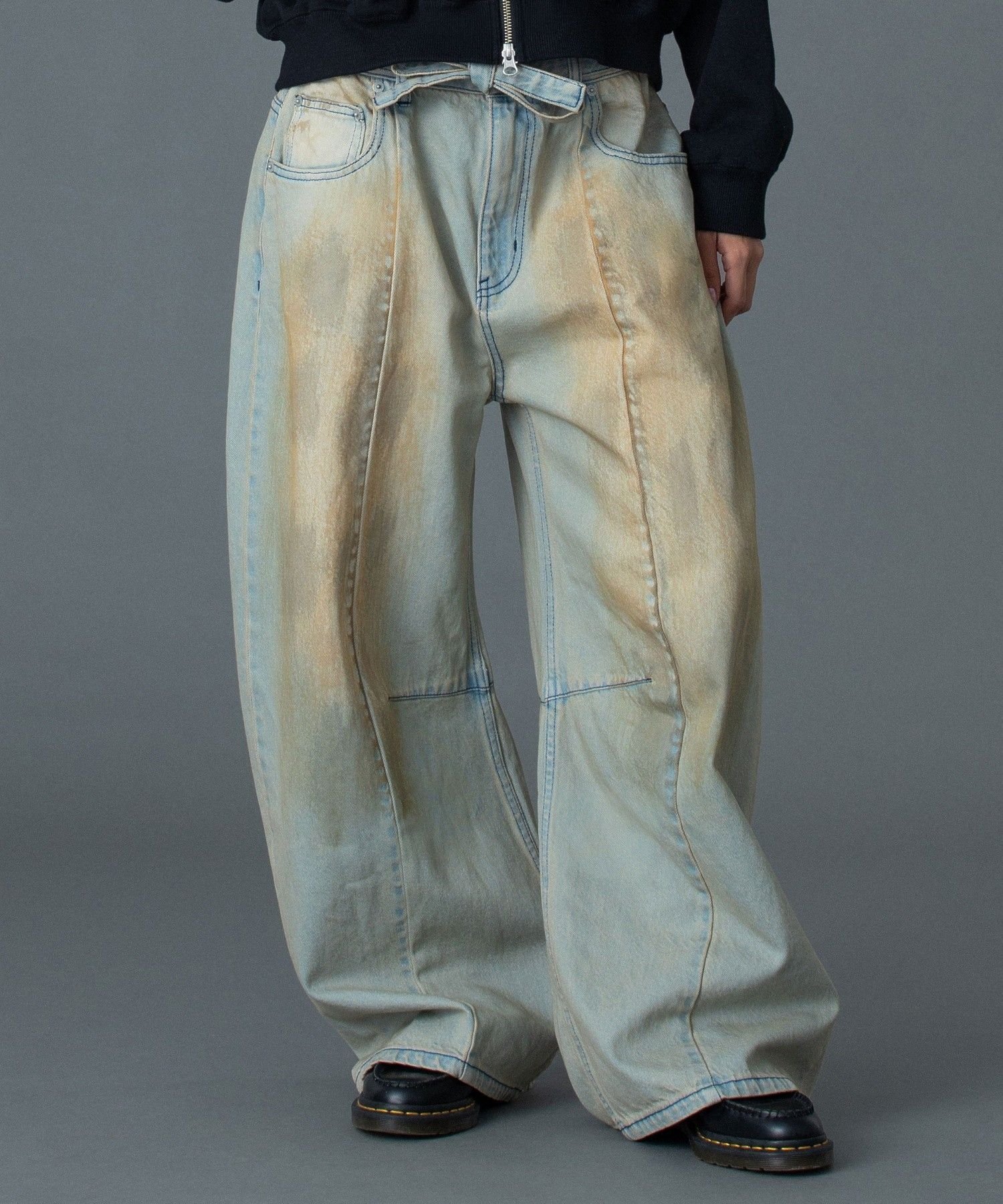 X-girl FADED FACE LABEL WIDE BAGGY DENIM PANTS エックスガール パンツ その他のパンツ ブラック