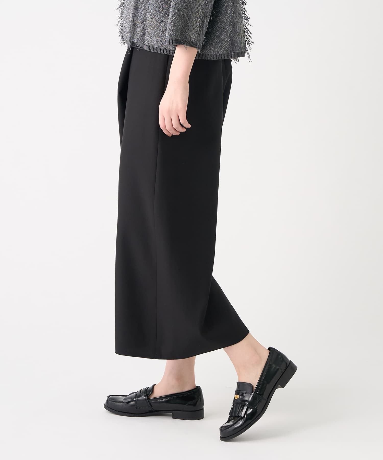 バックサテンラップパンツ ランバン コレクション パンツ その他のパンツ ブラック