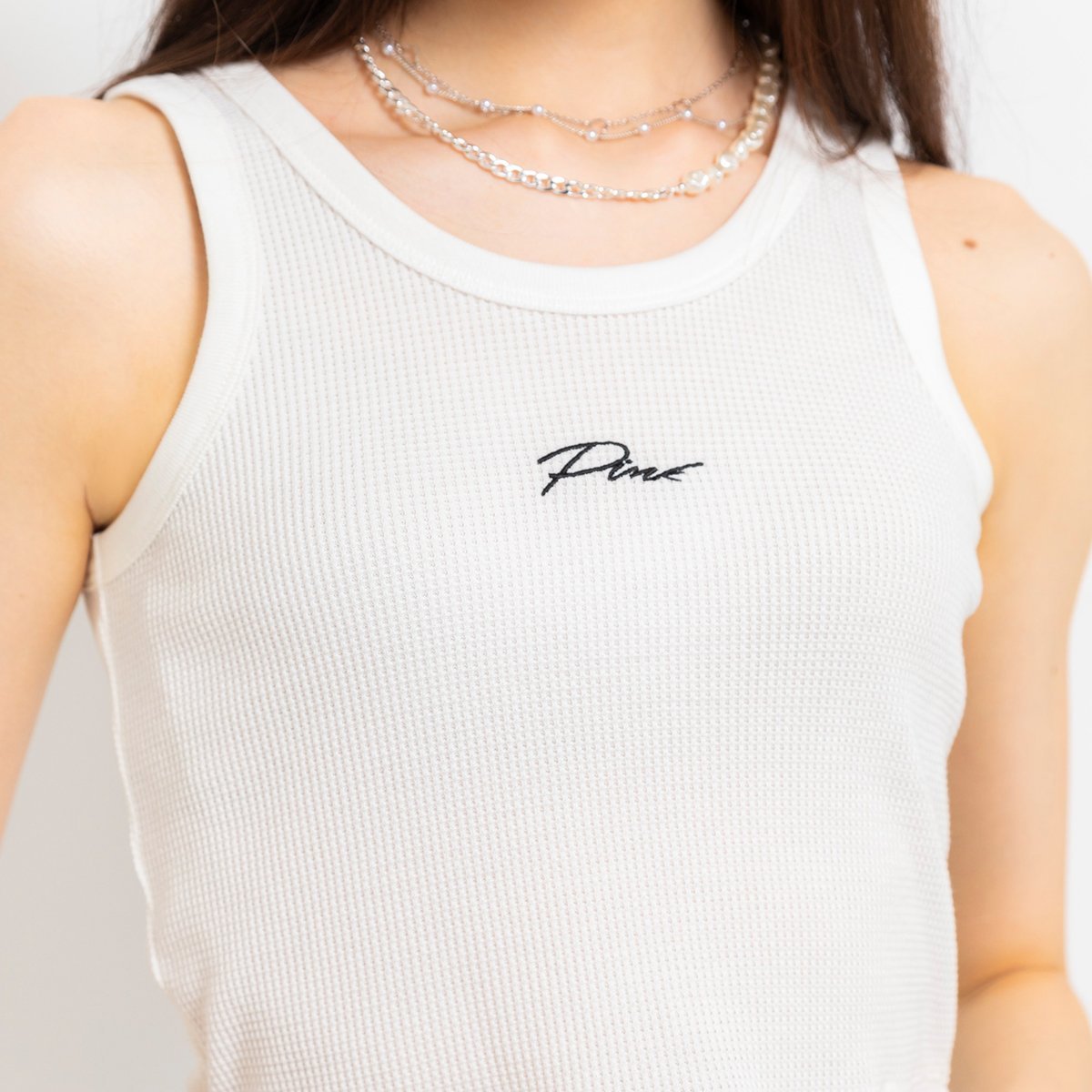 atmos pink atmos pink Ameslee Waffle Tank WHITE アトモス トップス ノースリーブ・タンクトップ ホワイト