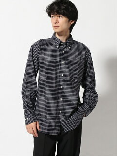 Graph Check Buttondown Shirt EN91512: Navy Graph Check Buttondown Shirt EN91512: Navy