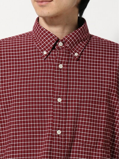 Graph Check Buttondown Shirt EN91512: Burgundy Graph Check Buttondown Shirt EN91512: Burgundy