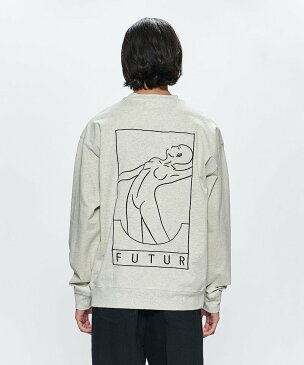 【SALE／40%OFF】BEAUTY & YOUTH UNITED ARROWS ＜FUTUR＞ HW 01 OUTLINE CREW/スウェット ビューティ＆ユース ユナイテッドアローズ カットソー スウェット ホワイト オレンジ【送料無料】