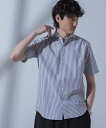 NANO universe 「N SHIRTS」AntiSoaked(R)汗染み防止ホリゾンタルカラーシャツ半袖 ナノユニバース トップス シャツ ブラウス ホワイト ブルー【送料無料】