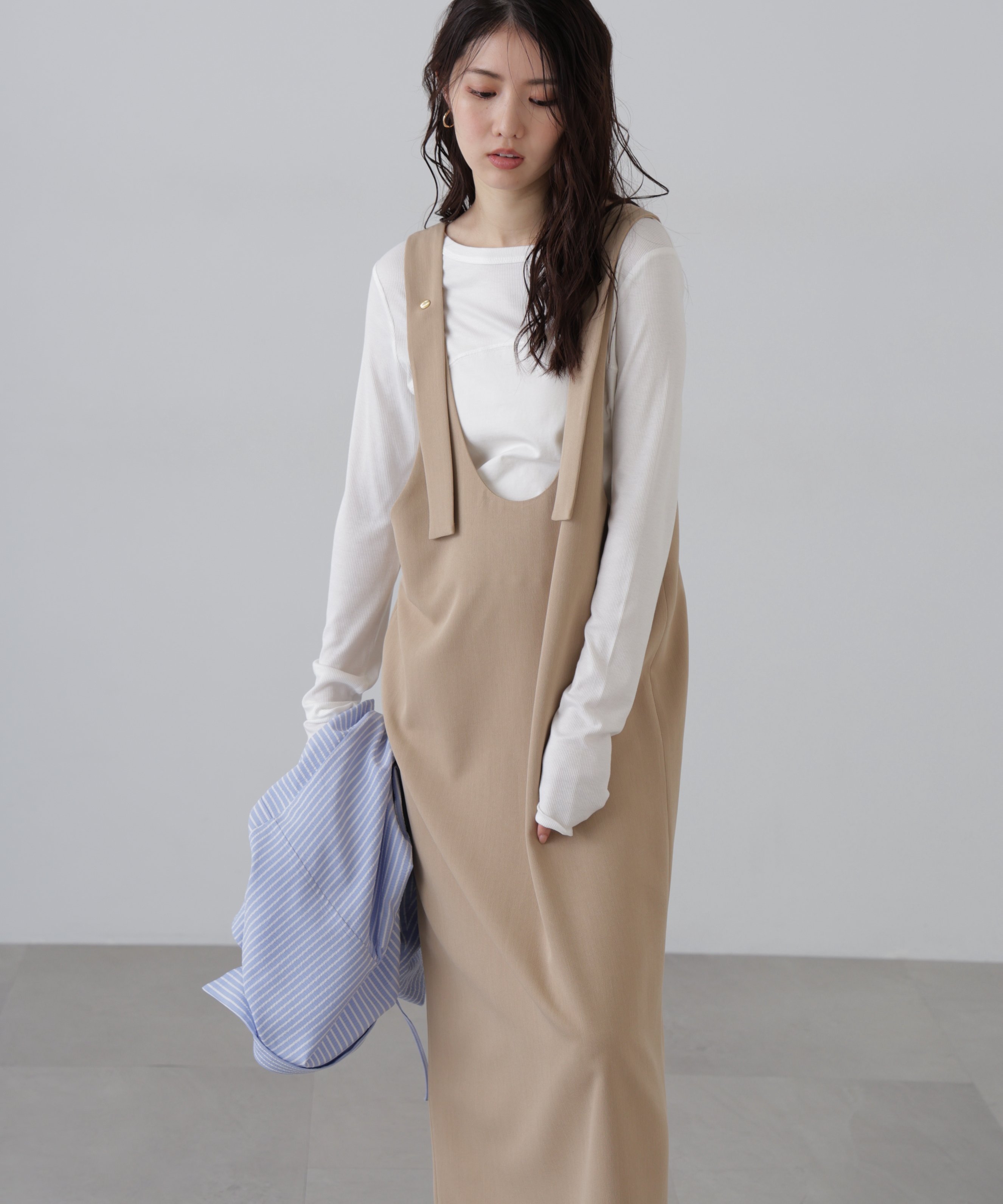 【SALE／60%OFF】FREE'S MART Uネックジャンパースカート フリーズ マート ワンピース・ドレス ワンピ..