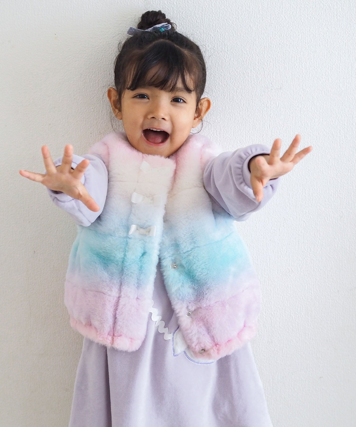 SKAPE SKAPE/リボンファーベスト シ・シュ・ノン トップス ベスト・ジレ ホワイト パープル【送料無料】