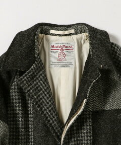 Harrs Tweed Bal Collar Coat 38-19-0054-803: Grey Patchwork
