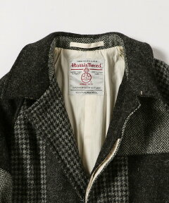 Harrs Tweed Bal Collar Coat 38-19-0054-803: Grey Patchwork Harrs Tweed Bal Collar Coat 38-19-0054-803: Grey Patchwork