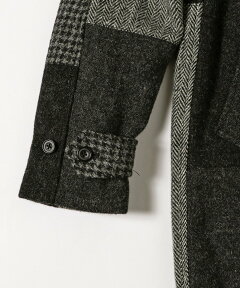 Harrs Tweed Bal Collar Coat 38-19-0054-803: Grey Patchwork Harrs Tweed Bal Collar Coat 38-19-0054-803: Grey Patchwork