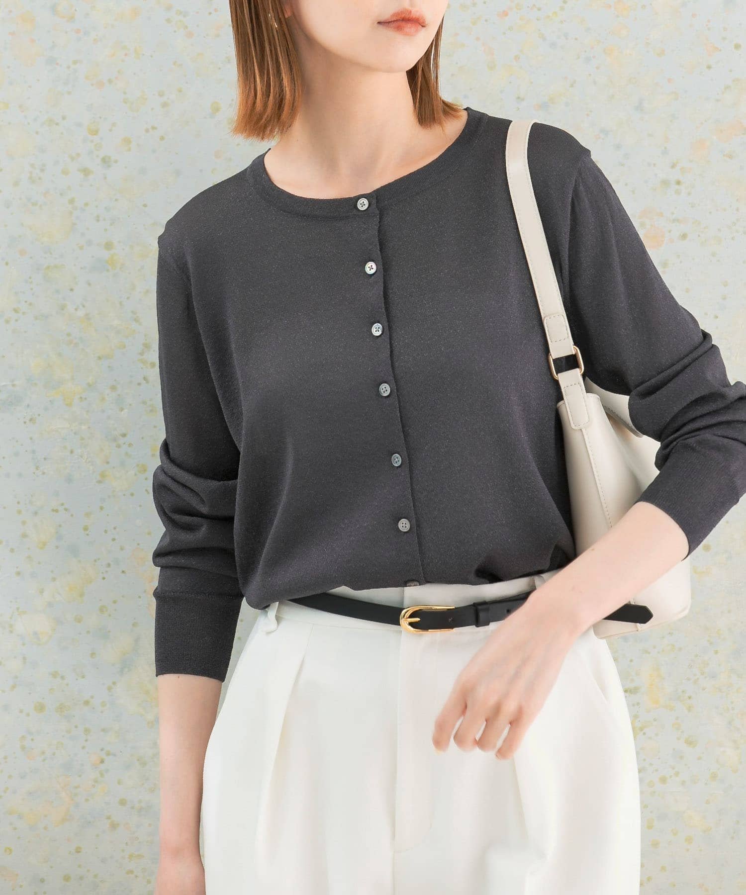 【SALE／40%OFF】URBAN RESEARCH ROSSO ラメニットカーディガン アーバンリサーチロッソ トップス カーディガン グレー ブラウン【送料無料】のサムネイル