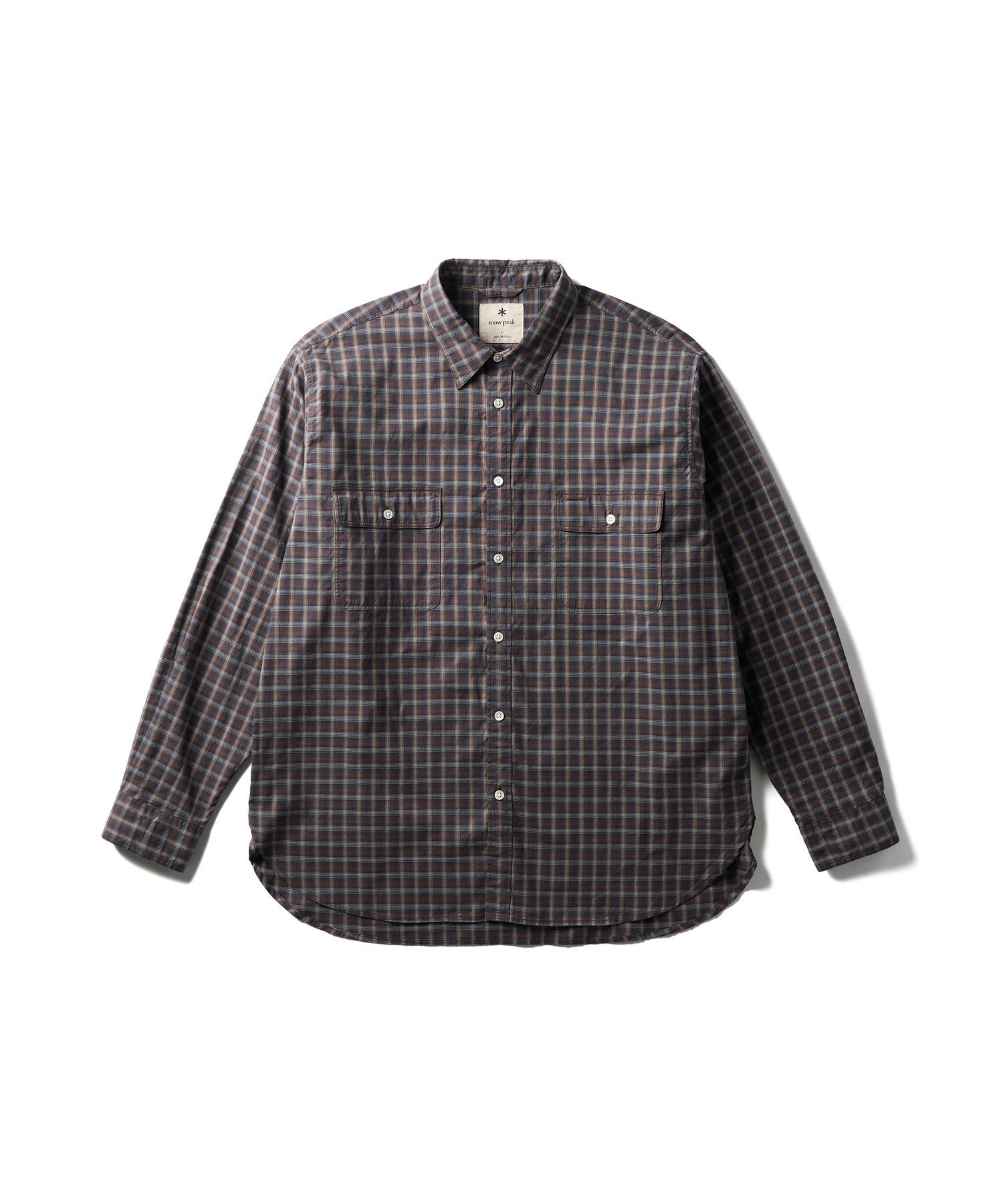 Organic Cotton Ombre Check Shirt スノーピーク トップス シャツ・ブラウス ブラウン ブルー