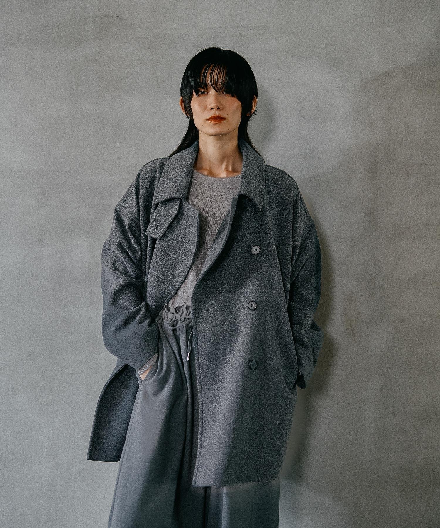 LEPSIM ウーリーダブルミドルコート レプシィム ジャケット・アウター トレンチコート ブラック グレー【送料無料】のサムネイル