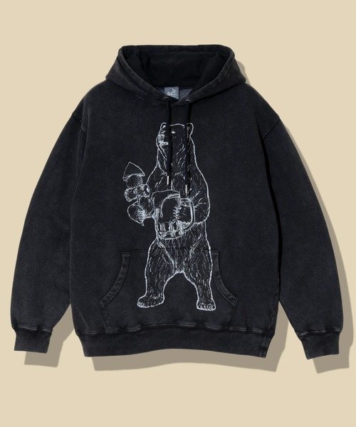 go slow caravan SALO裏起毛 ケミカル フーディー ヴィンテージおでんクマ (MENS) ゴースローキャラバ..