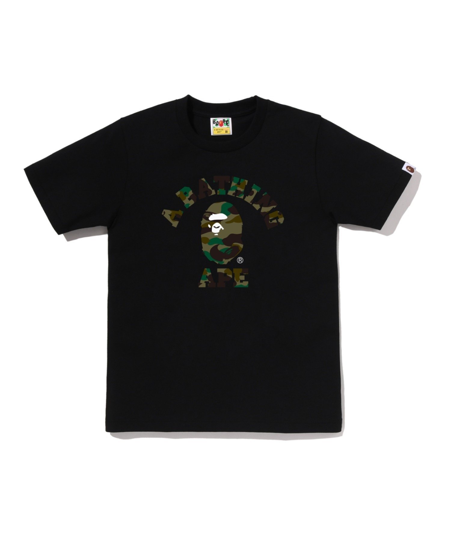 A BATHING APE 1ST CAMO COLLEGE TEE ア ベイシング エイプ トップス カットソー・Tシャツ ホワイト ブラック【送料無料】