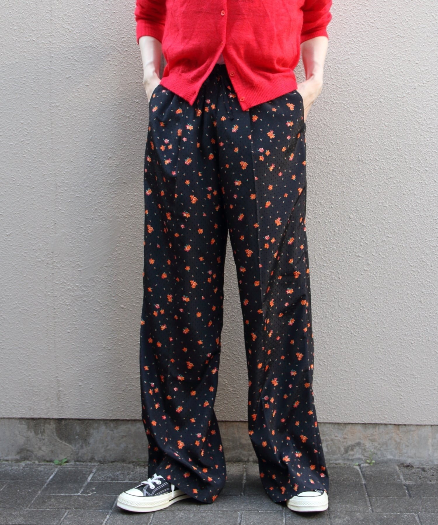 THE SHINZONE シンゾーン TINY BLOSSOM PRINTED PANTS ステップス パンツ その他のパンツ ブラック