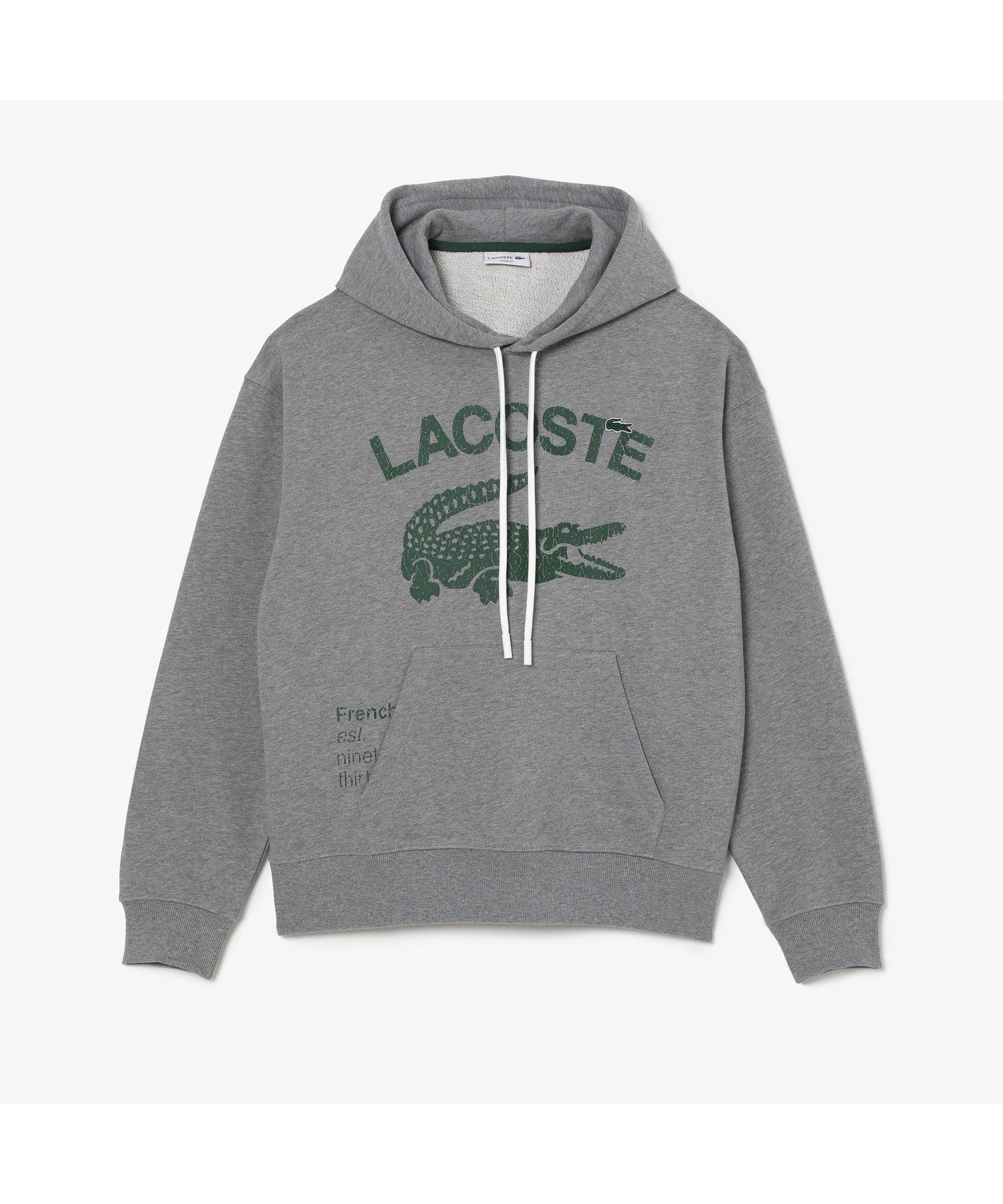 ラコステ パーカー（メンズ） 【SALE／40%OFF】LACOSTE オーバーサイズラコステプリントスウェットパーカ ラコステ トップス パーカー・フーディー グレー ブラウン レッド【送料無料】