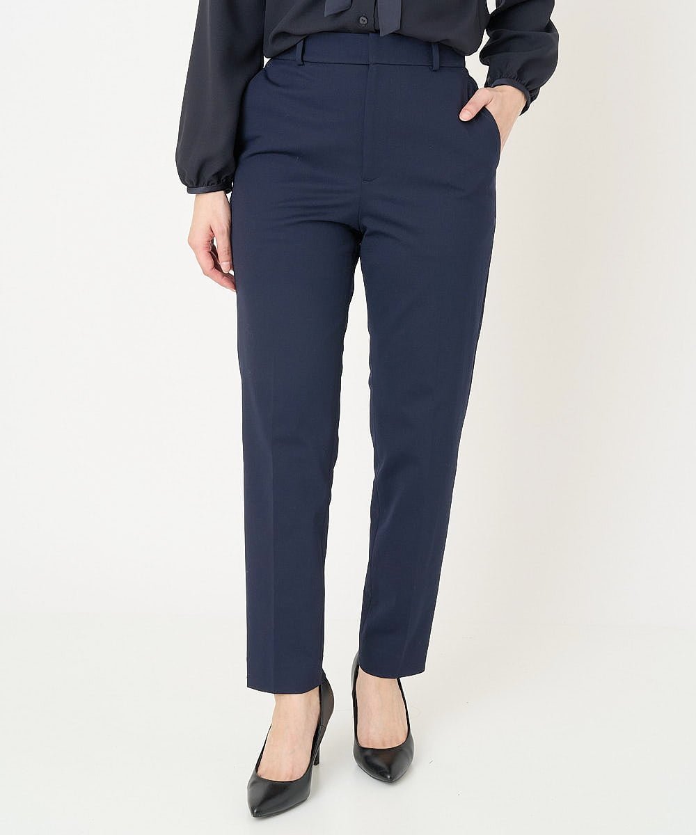 【SALE／50%OFF】MICHEL KLEIN（小さいサイズ） [小さいサイズ]トリコットカノコテーパードパンツ(定番スーツ/トアップ対応) メゾンドゥサンク パンツ その他のパンツ ホワイト ネイビー【送料無料】