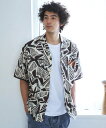 【SALE/10%OFF】BAYFLOW 【HAIR CALIFORNIA】柄シャツ ベイフロー トップス シャツ・ブラウス ブラウン ブラック【送料無料】