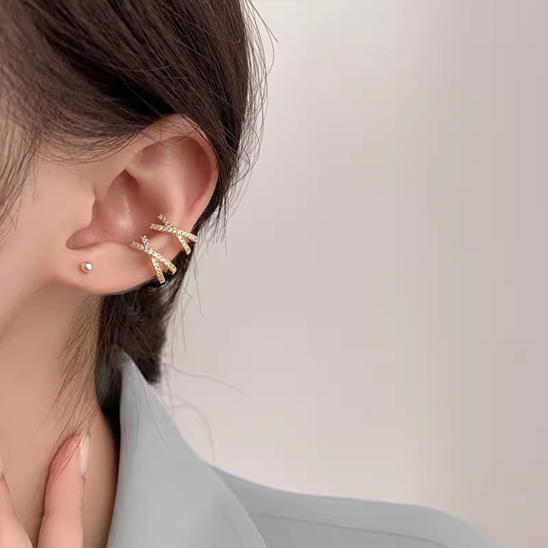 【SALE／35%OFF】Forcement 春 きらりと輝くイヤーカフ メゾンドラティール アクセサリー・腕時計 イヤリング・イヤーカフ ゴールド