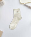 aimoha - select - 【MOSOX】フラワー&ボーダーデザインソックス アイモハ 靴下・レッグウェア 靴下 グリーン