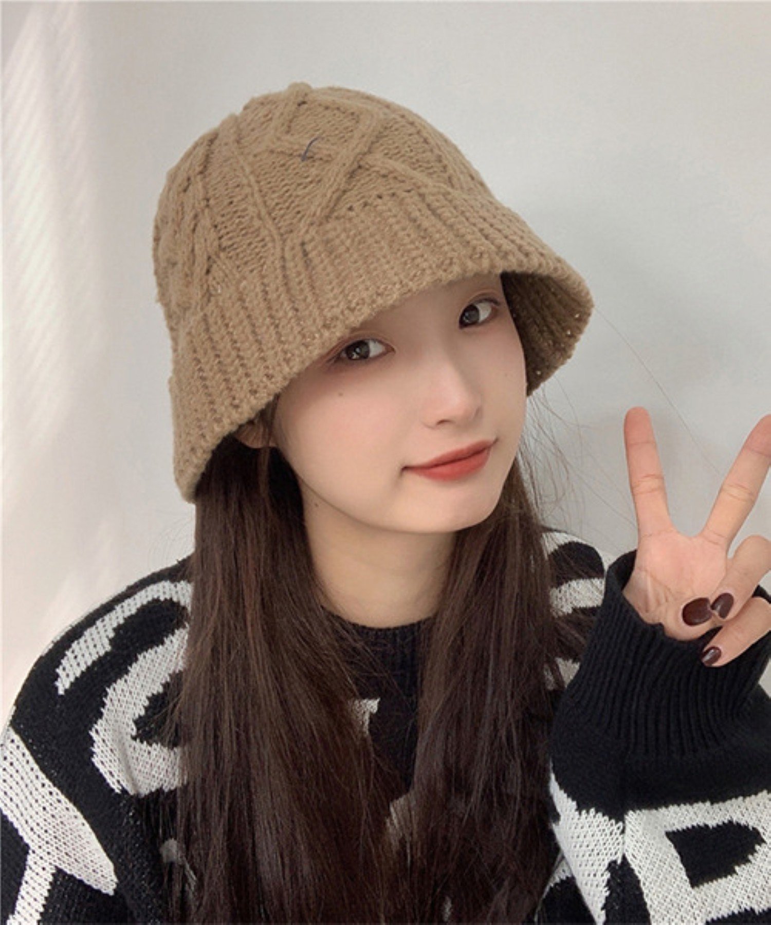 c.u.l ケーブル編みニット バケットハット cula543 チュクラ 帽子 ハット ベージュ ブラック ブラウン ..