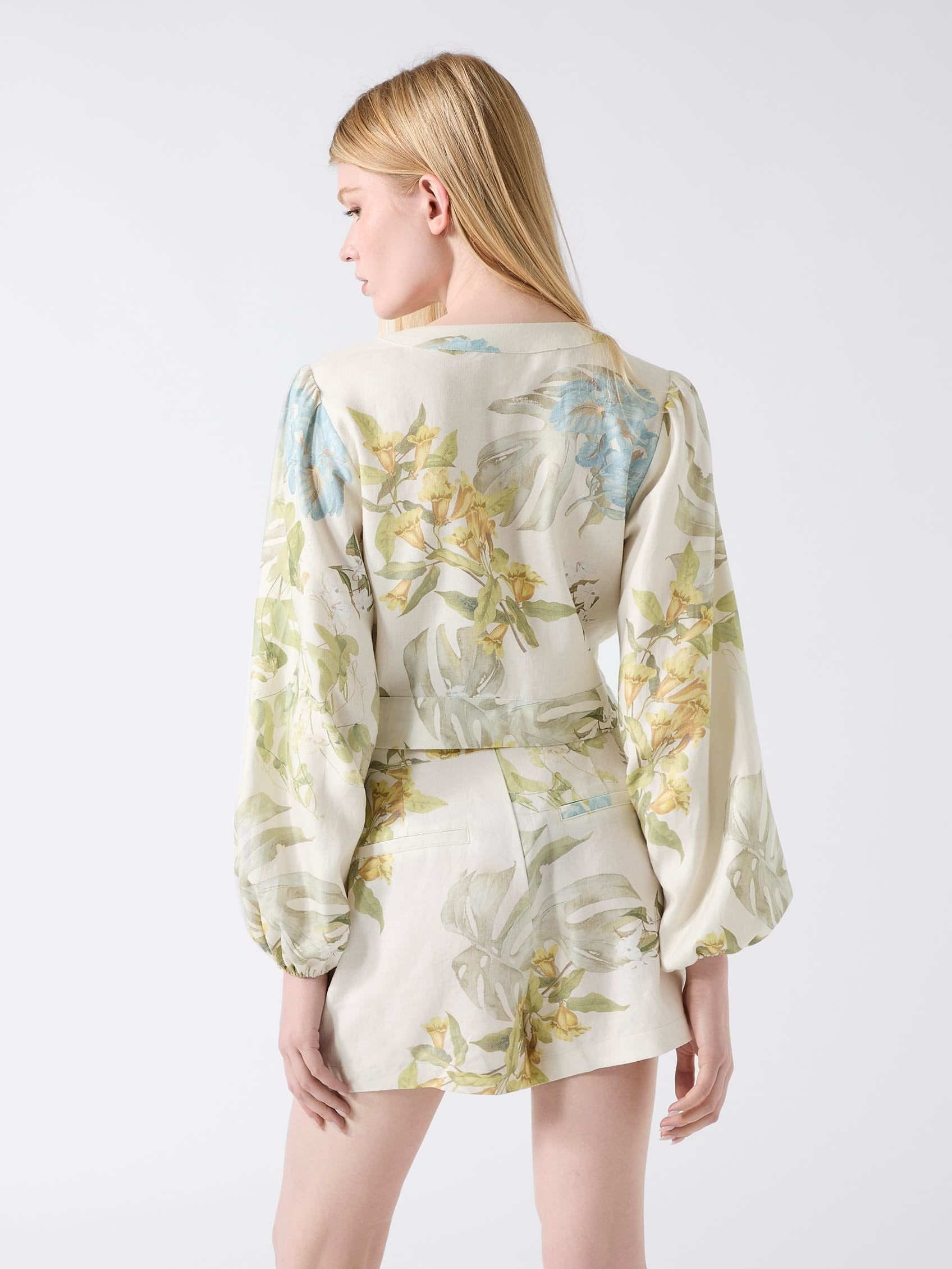 GUESS/(W)SHIRLEY Linen Top シャツ トップス ゲス トップス カーディガン ホワイト