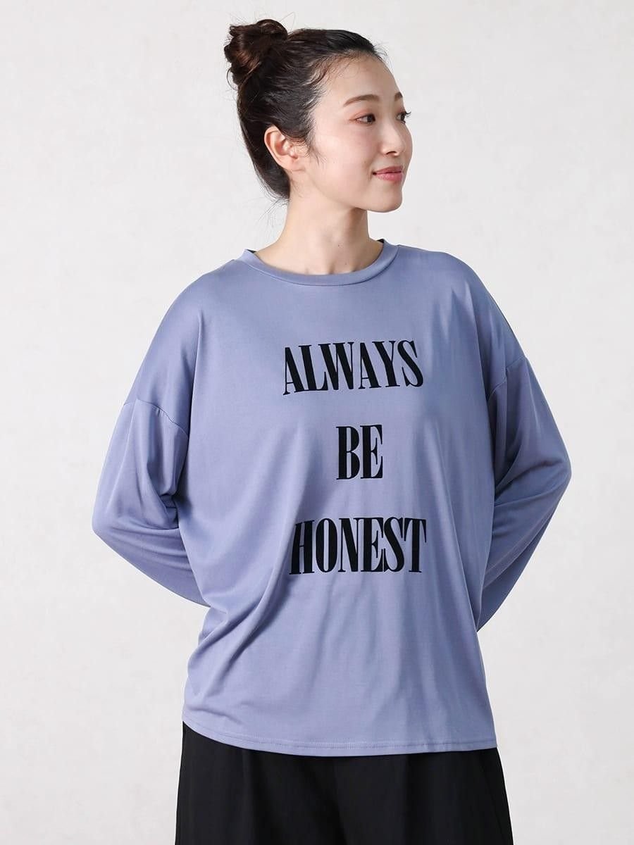 Vin フロッキーロゴモダールTシャツ ヴァン トップス カットソー・Tシャツ ブルー ホワイト ピンク