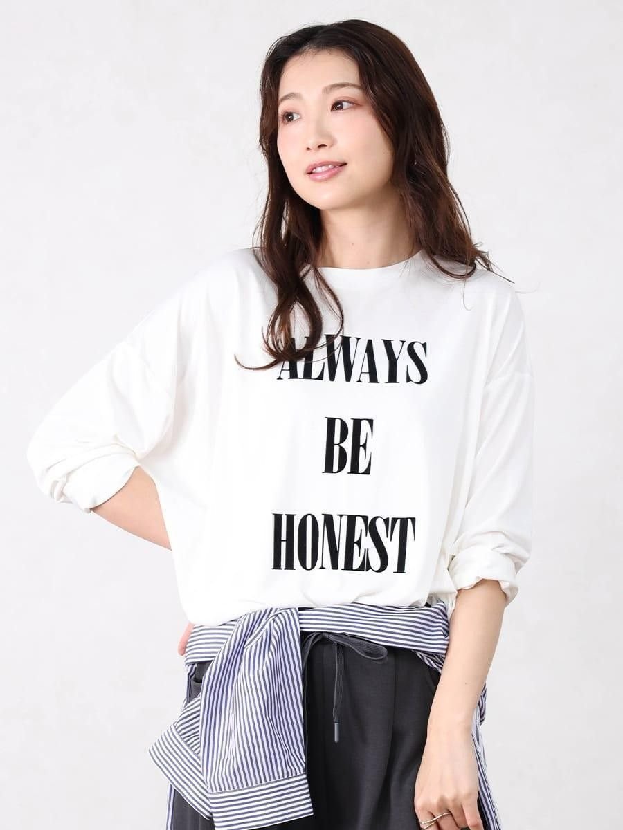 Vin フロッキーロゴモダールTシャツ ヴァン トップス カットソー・Tシャツ ブルー ホワイト ピンク