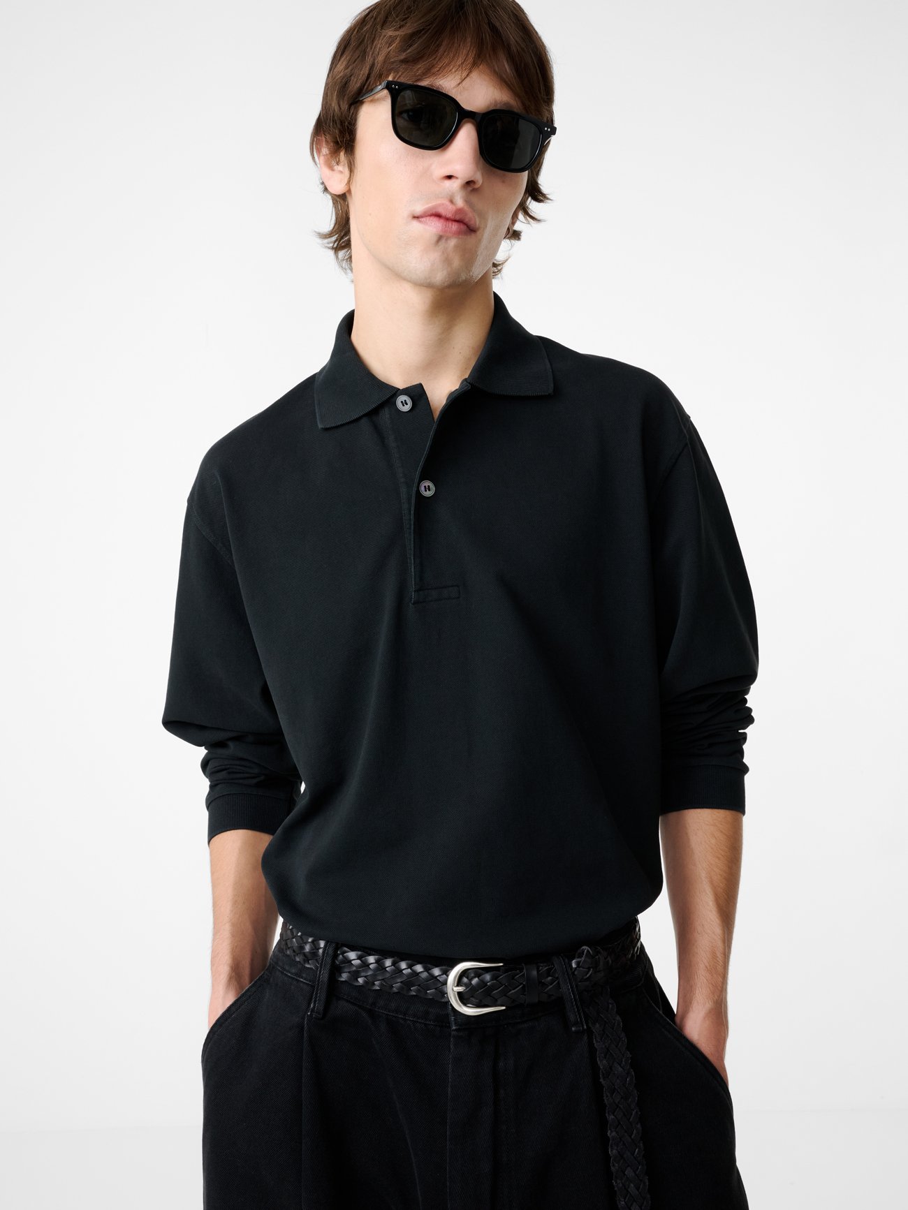 STUDIO NICHOLSON OZERO JERSEY スタジオニコルソン トップス カットソー・Tシャツ ブラック【送料無料】