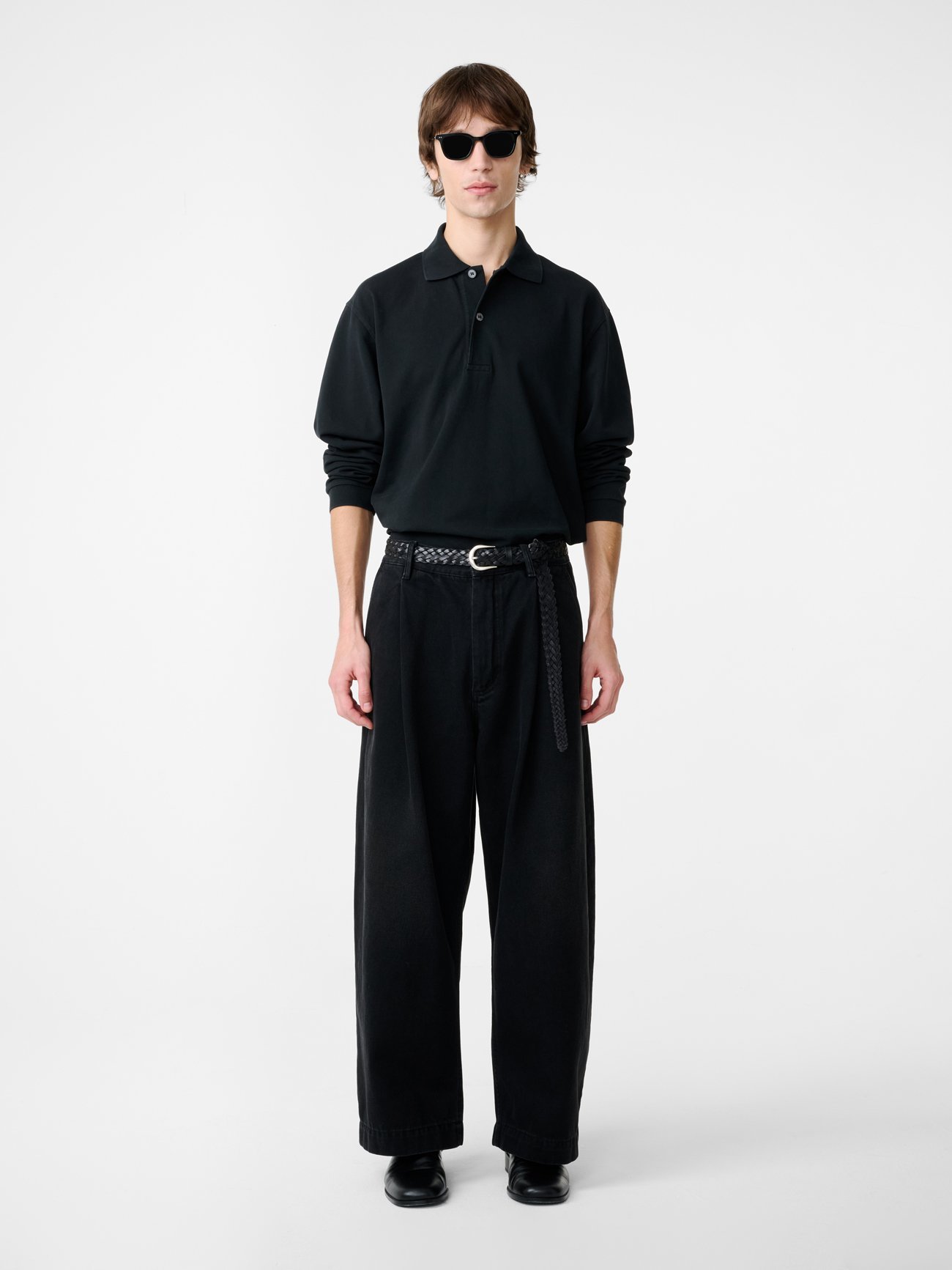STUDIO NICHOLSON OZERO JERSEY スタジオニコルソン トップス カットソー・Tシャツ ブラック【送料無料】