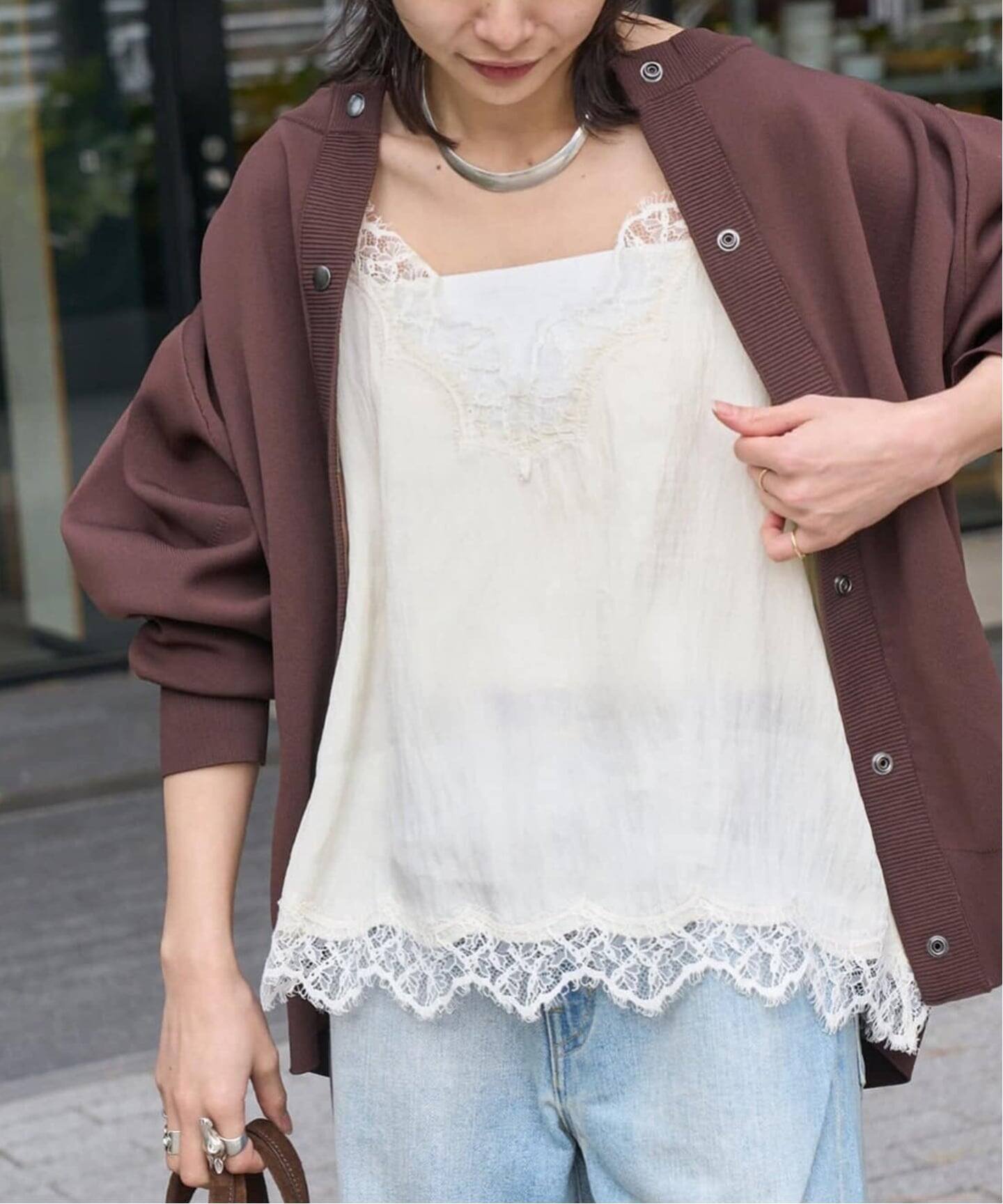 JOURNAL STANDARD 《追加6》フィブリルリヨセルキャミ ジャーナル スタンダード トップス シャツ・ブラウス ネイビー ベージュ