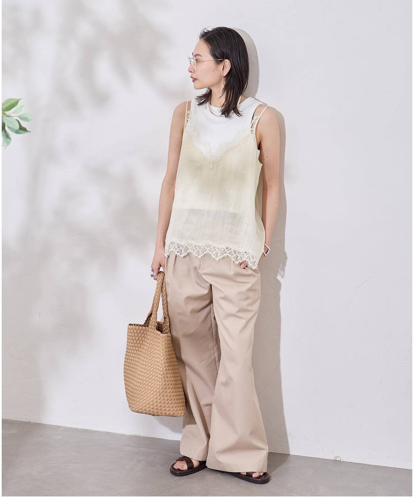 JOURNAL STANDARD 《追加6》フィブリルリヨセルキャミ ジャーナル スタンダード トップス シャツ・ブラウス ネイビー ベージュ