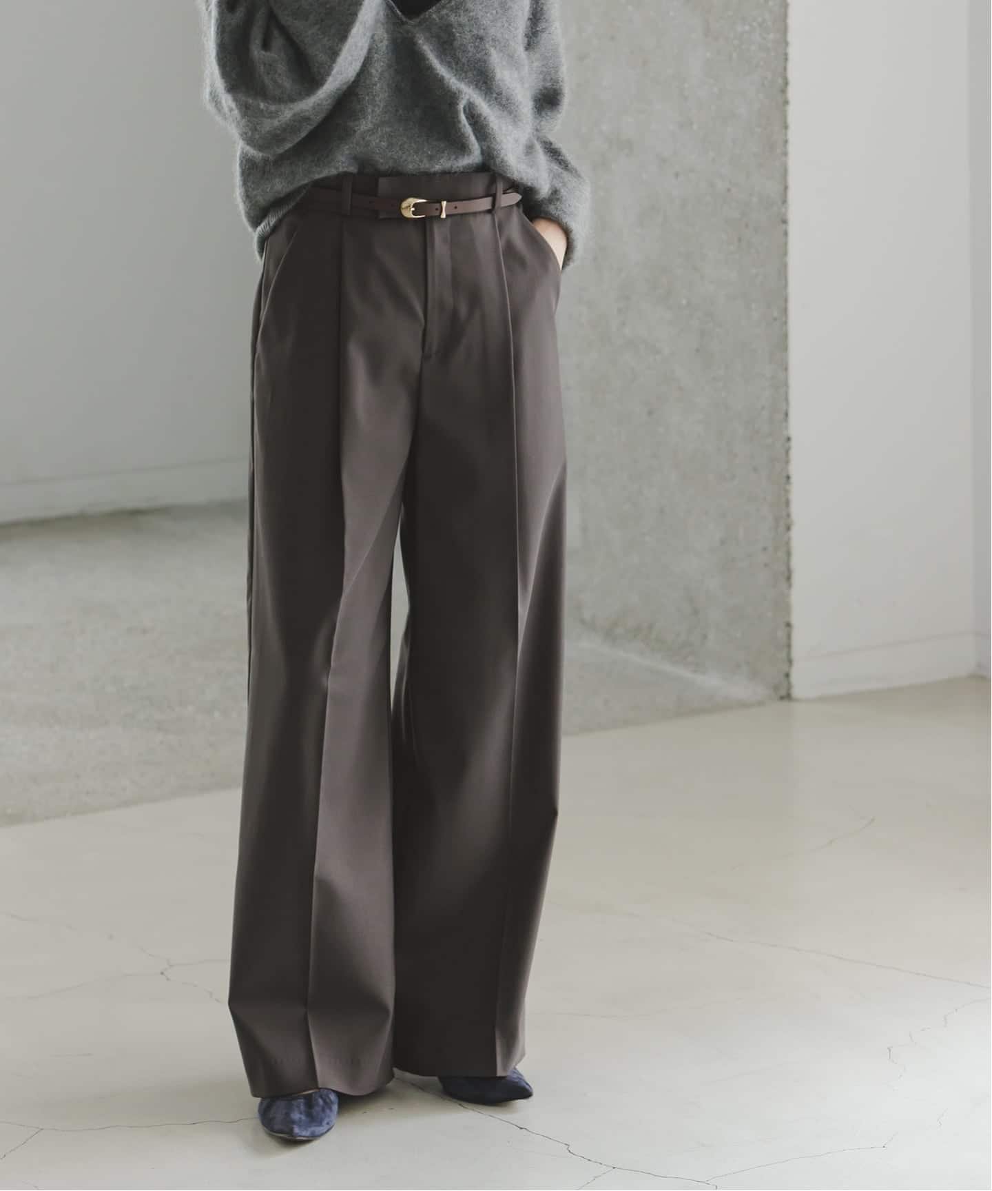 NOBLE 《追加》エステルツイルストレッチスラックスパンツ ノーブル パンツ スラックス・ドレスパンツ ホワイト ブラック グレー ベージュ