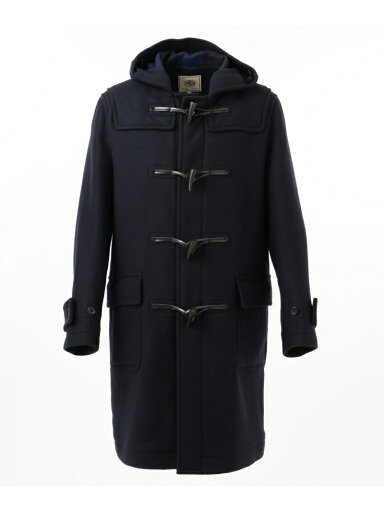 J. Press Back Block Check Melton Duffle Coat COOVKW0413: Navy J. Press Back Block Check Melton Duffle Coat COOVKW0413: Navy