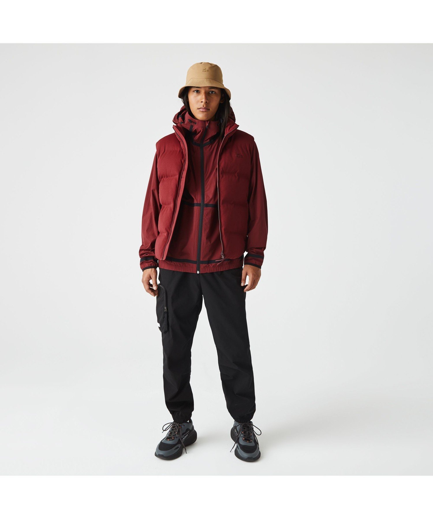 【SALE／40 OFF】LACOSTE ストレッチピケ中綿ベスト ラコステ ジャケット アウター ダウンジャケット ダウンベスト レッド【送料無料】