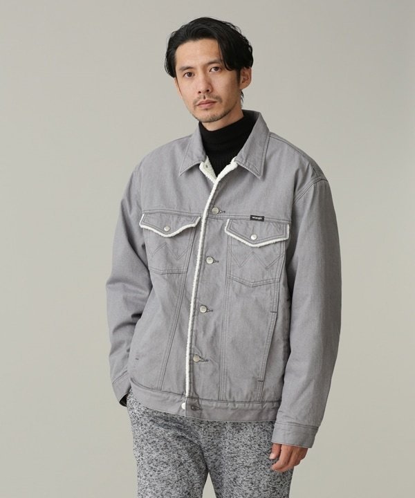 【SALE／60 OFF】NANO universe Wrangler/別注 WRANGLER ボアジャケット ナノユニバース ジャケット アウター ブルゾン ジャンパー ブラック ブルー【送料無料】