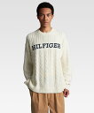 【SALE／40%OFF】TOMMY HILFIGER ケーブルモノタイプクルーネックセーター トミーヒルフィガー トップス ニット ホワイト【送料無料】