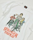 FREAK'S STORE Stranger Things bicycle T-shirt フリークスストア トップス カットソー・Tシャツ ホワイト グレー イエロー【送料無料】