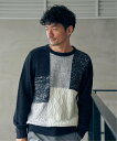 【SALE/50%OFF】ikka ブロックスメランジジャカードニット イッカ トップス その他のトップス ネイビー グレー ホワイト