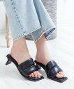 【SALE/20%OFF】attagirl 変形ヒールミュールサンダル アタガール シューズ・靴 サンダル ブラック ホワイト