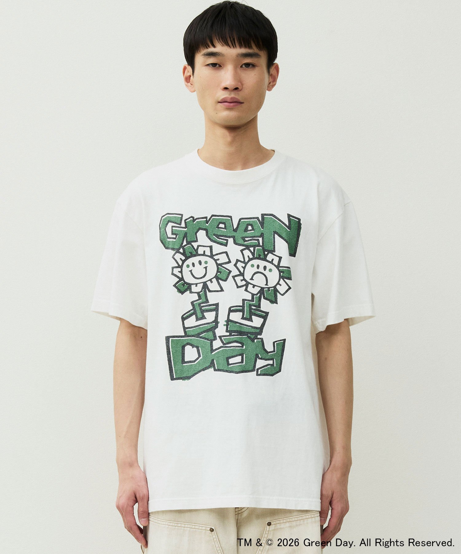 Johnbull Private labo アーティストTシャツ(GREEN DAY / KERPLUNK!) ジョンブルプライベートラボ トップス カットソー・Tシャツ ピンク ホワイト