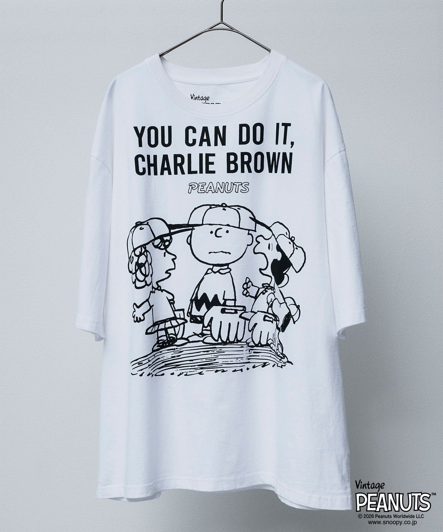 Johnbull Private labo PEANUTS YOU CAN DO IT Tシャツ ジョンブルプライベートラボ トップス カットソー・Tシャツ ホワイト ブラック