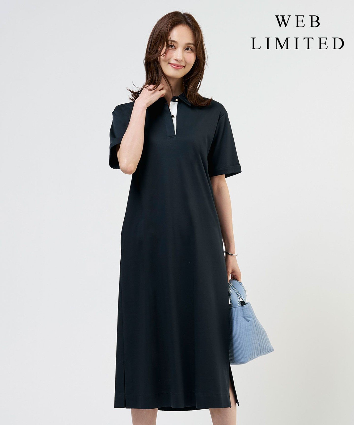 J.PRESS 【WEB限定】コットンスムース ポロワンピース ジェイプレス ワンピース・ドレス ワンピース ブラック ブラウン ネイビー