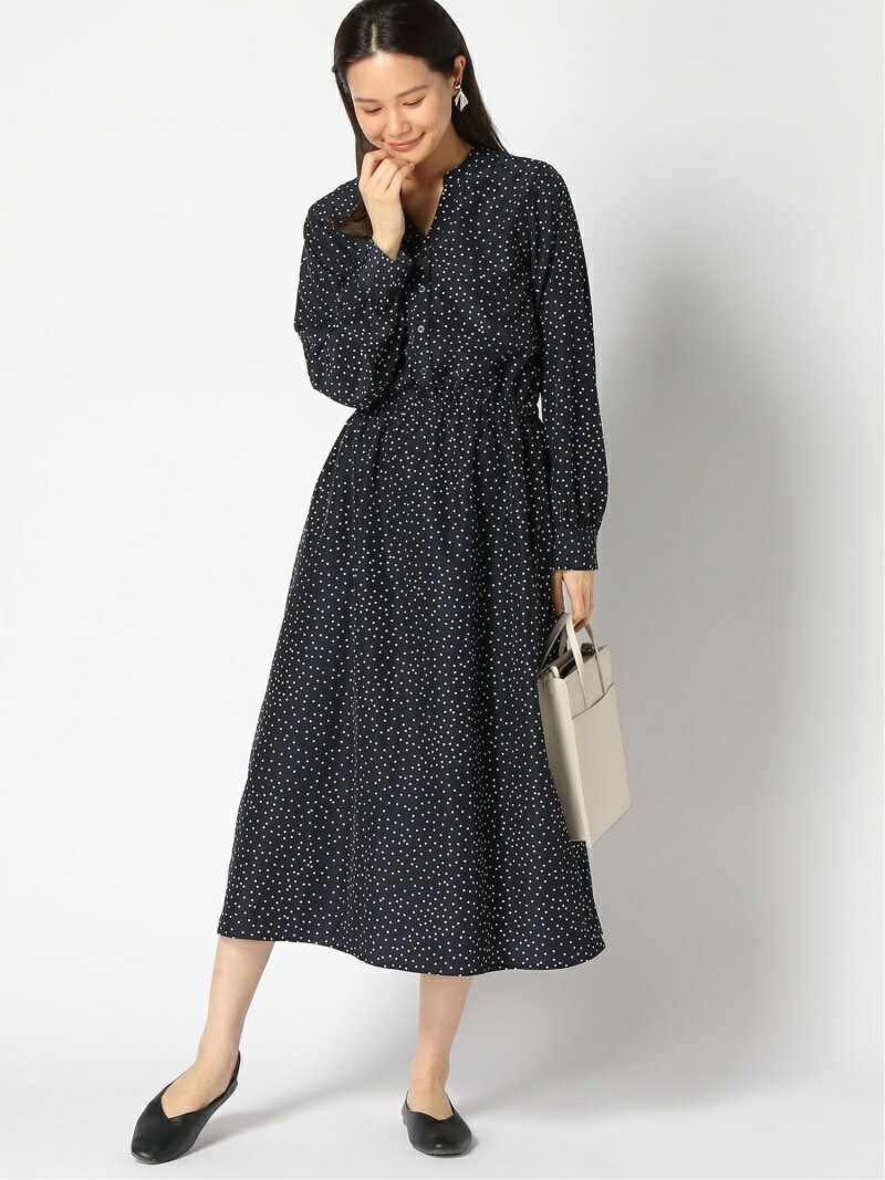 【SALE／60%OFF】Te chichi Techichi/デシンドットキーネックワンピース テチチ ワンピース・ドレス その他のワンピース・ドレス ネイビー ベージュのサムネイル