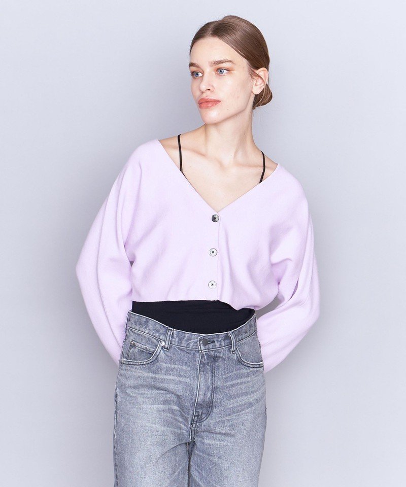 【SALE／70%OFF】AEWEN MATOPH ＜AEWEN MATOPH＞コットン ドルマン ショート 2WAYニット ユナイテッドアローズ アウトレット トップス カーディガン パープル ホワイト ブラック【送料無料】