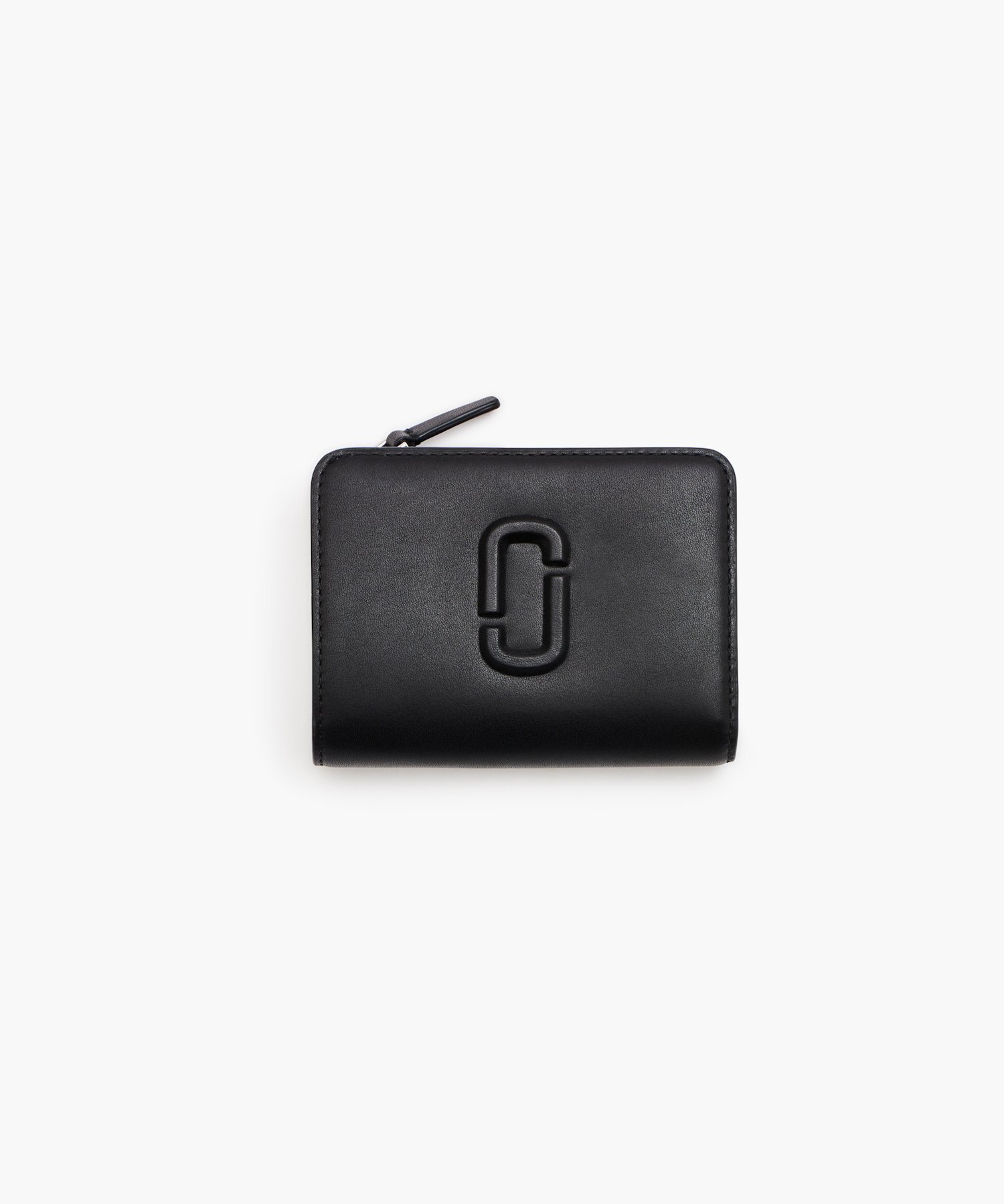 マークジェイコブス 財布（レディース） MARC JACOBS 【公式】THE LEATHER COVERED J MARC MINI COMPACT WALLET/ザ レザー カバード Jマーク ミニ コンパクト ウォレット 二つ折り財布 ミニ財布 マーク ジェイコブス 財布・ポーチ・ケース 財布 ブラック【送料無料】