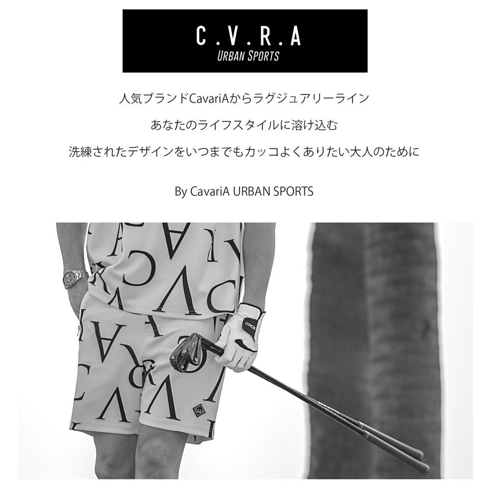 C.V.R.A 総柄ポンチモックネックセットアップ ゴルフ シルバーバレット トップス カットソー・Tシャツ ブラック ホワイト