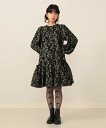 CAROLINA GLASER フラワージャカード ミニワンピース カロリナ グレイサー ワンピース・ドレス ワンピース ブラック【送料無料】