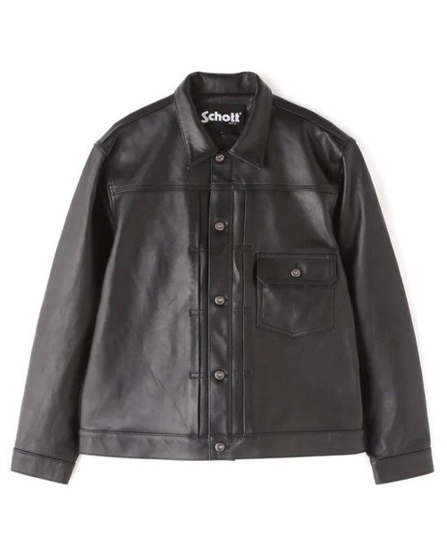 SELECT BRANDS Schott/ショット SHEEP LEATHER 1st TRACKER JACKET(MENS) ジャックローズ ジャケット・アウター その他のジャケット・アウター ブラック【送料無料】